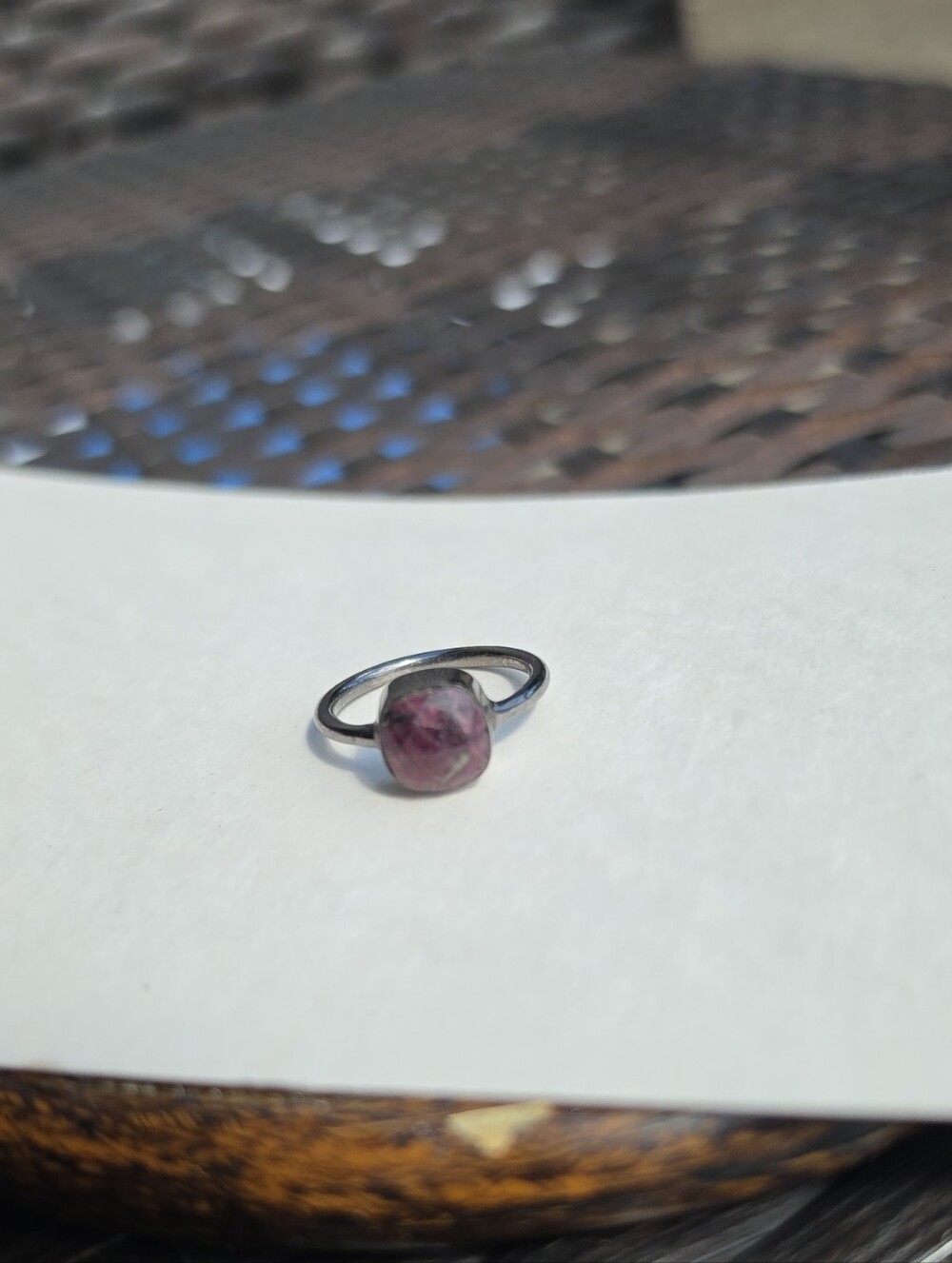Purple Stone Sterling Silver Ring - Unbranded